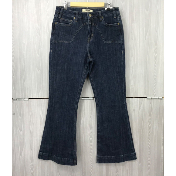 Rock & Roll Denim Womens High Rise Trouser Yoke Front Flare Jeans W32 x L32 Blue - Picture 1 of 16